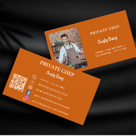 Catering av offertfotot för orange med privat kock visitkort