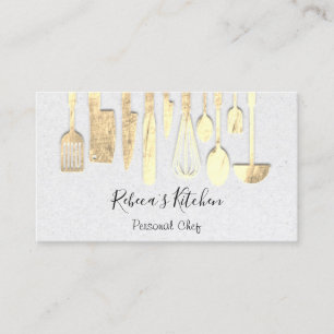 Catering av personalmatsalen Guld 3D Visitkort