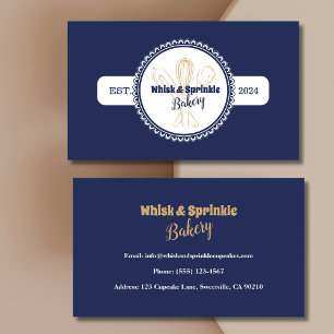 Catering Bakery för marin och Guld Whisk Chef Visitkort