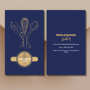 Catering Bakery för marin och Guld Whisk Chef Visitkort