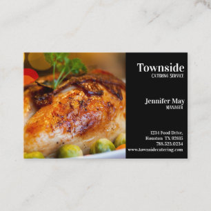 Catering Barbecue Chicken in Black Visitkort