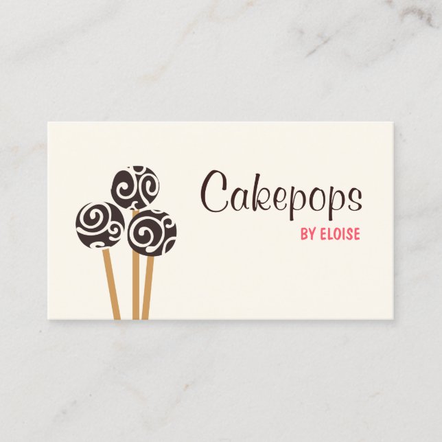 Catering Blockera Cakepops Dessert Cream Visitkort (Framsida)