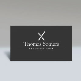 Catering Chef Black Knivar Fork Visitkort