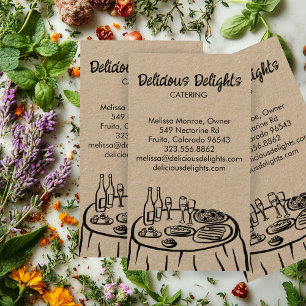 Catering Chef Event Planning Food ANPASSNINGSBAR K Visitkort
