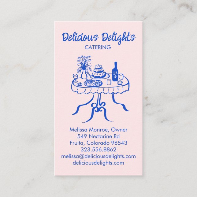 Catering Chef Event Planning Food Prep ANPASSNINGS Visitkort (Framsida)