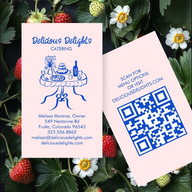Catering Chef Event Planning Food Prep ANPASSNINGS Visitkort (Catering Chef Event Planning Food Prep CUSTOM QR Business Card
)