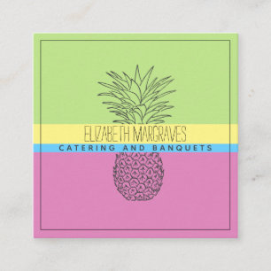 Catering Chef för den moderna ananas-illustratione Fyrkantigt Visitkort