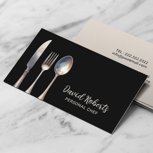 Catering Chef Restaurant Professionell Black Visitkort