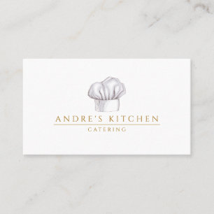 Catering Culinary Watercolor Chef's Hat Visitkort