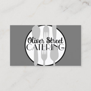 catering eller kafettmodigt grått av modern chic o visitkort