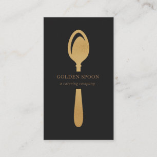 catering för elegant av guld spoon-folie visitkort