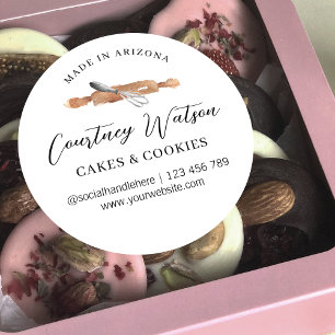 Catering för elegant av Watercolor Whisk Bakery Runt Klistermärke