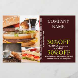 catering för hamburgersmörgåsar flygblad