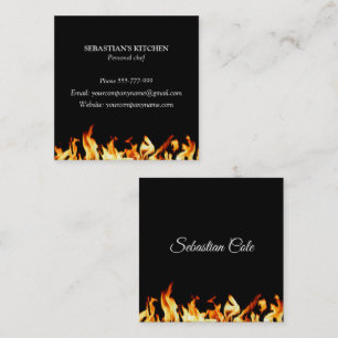Catering för kulinariska brandsläckningsapparater fyrkantigt visitkort