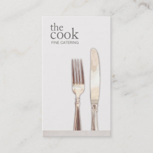 Catering för personlig Chef Elegant Fork och Kniv Visitkort