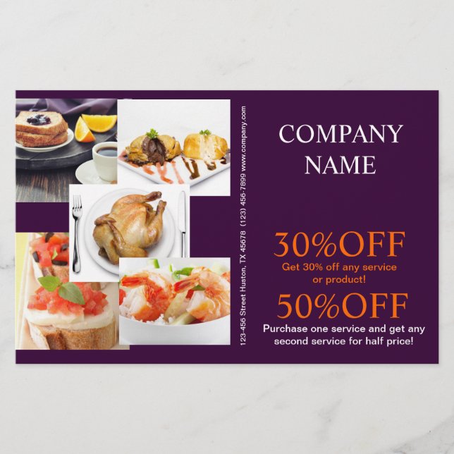 Catering för privat kycklingkock för nötburgare flygblad (Framsidan)