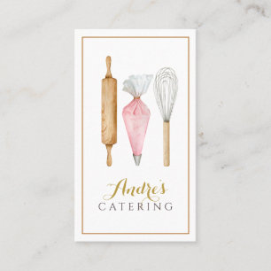 Catering för vattenfärgsbrytare, Utensils, Logotyp Visitkort