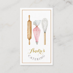 Catering för vattenfärgsbrytare, Utensils, Logotyp Visitkort