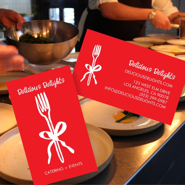 Catering Kökschef Evenemangsplanering Matberedning Visitkort (Catering Chef Event Planning Food Prep CUSTOM Business Card
)