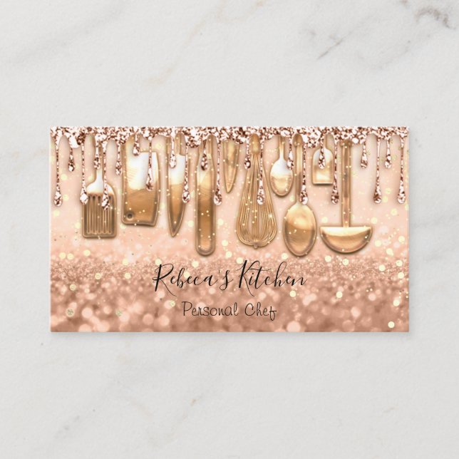 Catering Personal Chef Kitchen Ro Confetti Visitkort (Framsida)