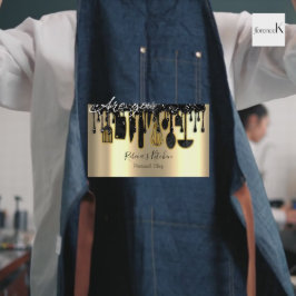 Catering Personal Chef Restaurant Drip Black Guld Visitkort