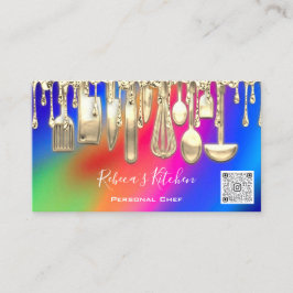 Catering Personal Chef Restaurant Drip QR-kod Visitkort