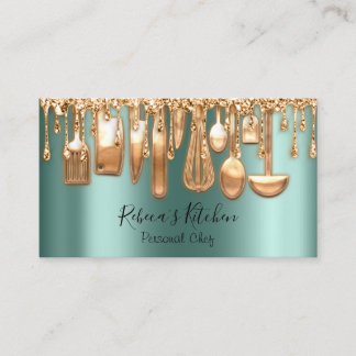 Catering Personal Chef Restaurant Drip Ro Grönt Visitkort