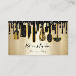 Catering Personal Chef Restaurant Guld Black Drive Visitkort