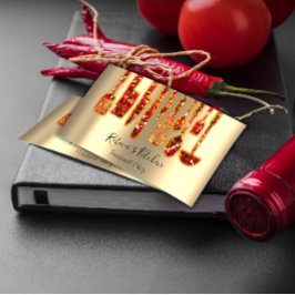 Catering Personal Chef Restaurant Guld Red Visitkort