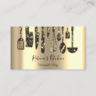 Catering Personal Chef Restaurant Guld Sepia Visitkort