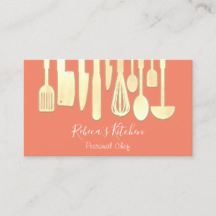 Catering Personal Chef Restaurant Kitchen Orange Visitkort