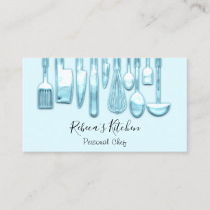 Catering Personal Chef Restaurant Pastel Blue Visitkort