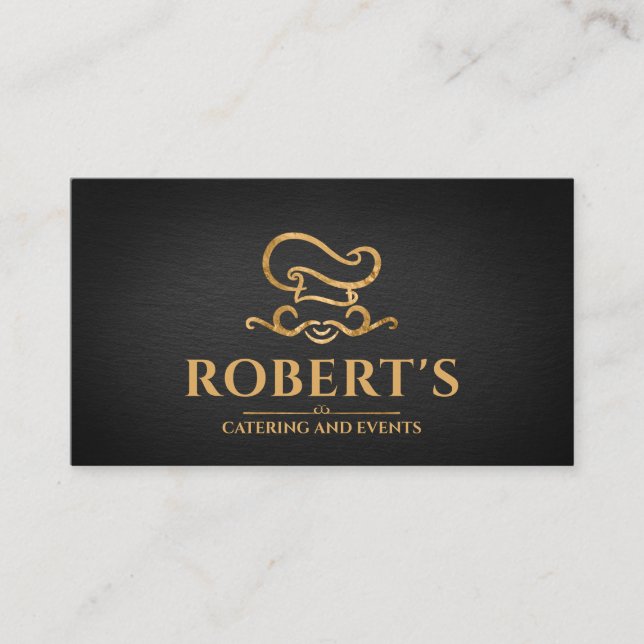 Catering - Personlig ost -Luxury Golden Ornament Visitkort (Framsida)