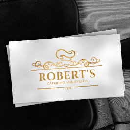 Catering - Personlig ost -Luxury Golden Ornament Visitkort