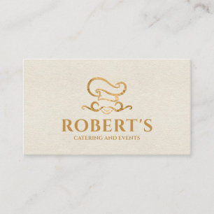 Catering - Personlig ost -Luxury Golden Ornament Visitkort