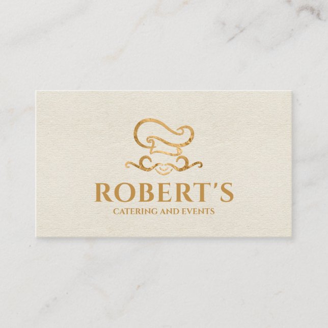 Catering - Personlig ost -Luxury Golden Ornament Visitkort (Framsida)