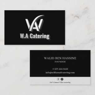 Catering Restaurang Professionell Logotyp Black Visitkort
