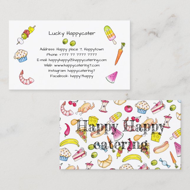 Catering Restaurant Event planner Livsmedel i Visitkort (Fram/baksida)