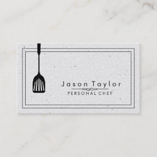 Catering Retro Stone White Chef Black whisk Visitkort