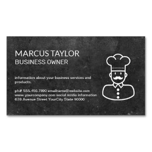 Catering Service   Chef Icon   Slate Magnetiska Visitkort