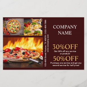 catering Service deli shop Italiano Food pizza Flygblad