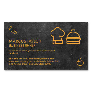 Catering Service Livsmedelsindustrin Chef Magnetiska Visitkort