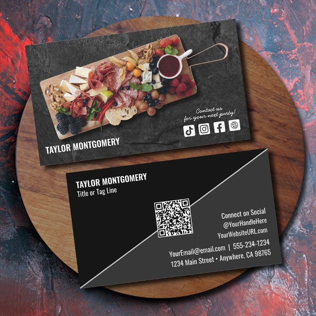 Catering Social Media QR Code Visitkort (Catering Social Media QR Code Business Card)