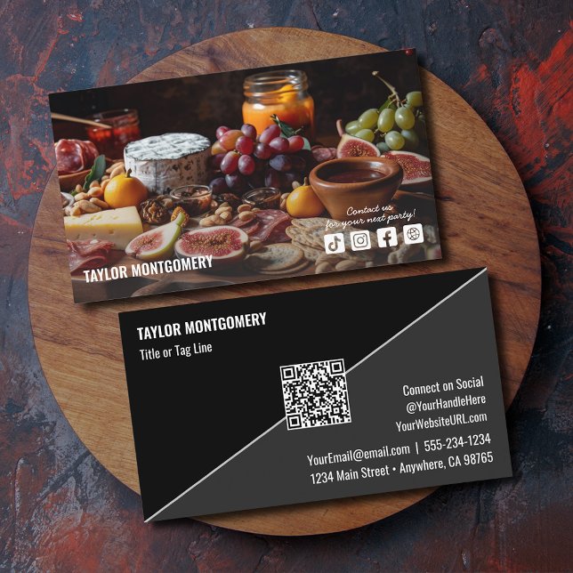Catering Social Media QR Code Visitkort (Catering Social Media QR Code Business Cards)