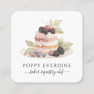 Cateringen Baker Bakery Pastry Chef Fyrkantigt Visitkort