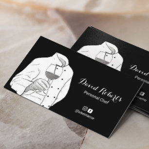 Cateringen Black & White (svart och vit Profession Visitkort