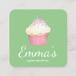 Cateringen Cupkaka Baker Bakery Chef Fyrkantigt Visitkort