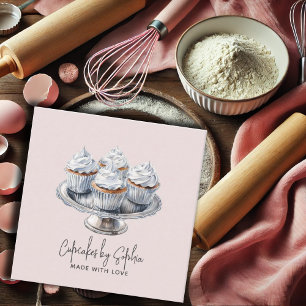 Cateringen Cupkaka Baker Bakery Chef Fyrkantigt Visitkort
