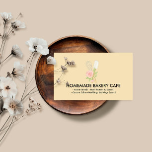 Cateringen Cute Gult Blommigt Kake Bakery Visitkort