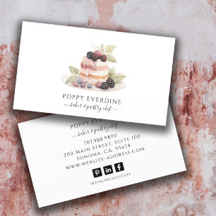 Cateringen för cake Baker Bakery Pastry Chef Visitkort